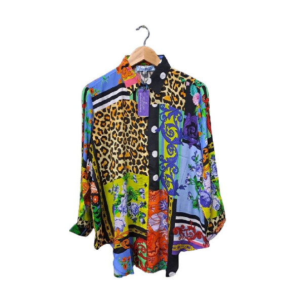 Sienna Button Down Blouse - Multicolour Animal Print