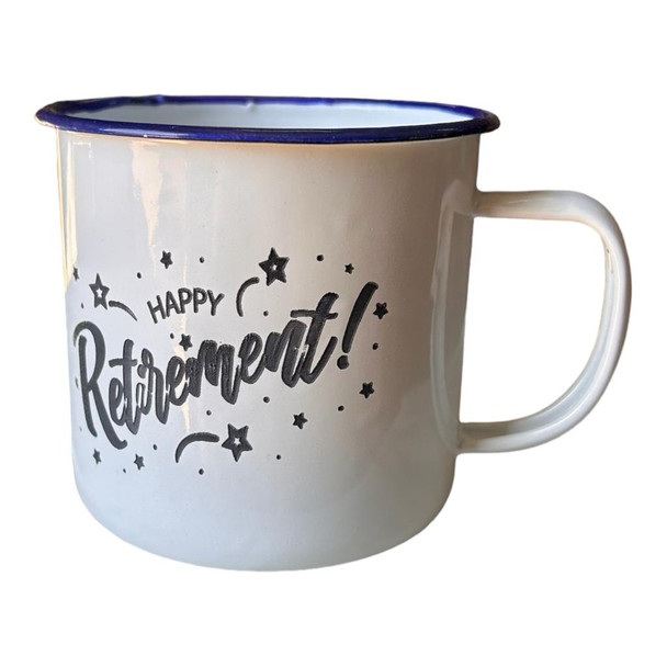 Engraved Enamel Mug - Happy Retirement