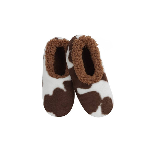 Ladies Brown - Moo Print Snoozies