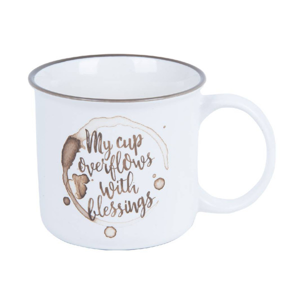 White Ceramic Mug - My Cup Overflows
