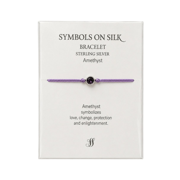 Semi - Precious Cabochon Bracelet  / Amethyst