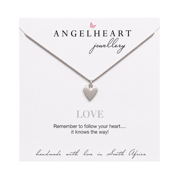 Angelheart (Flat Heart) on Grey Silk