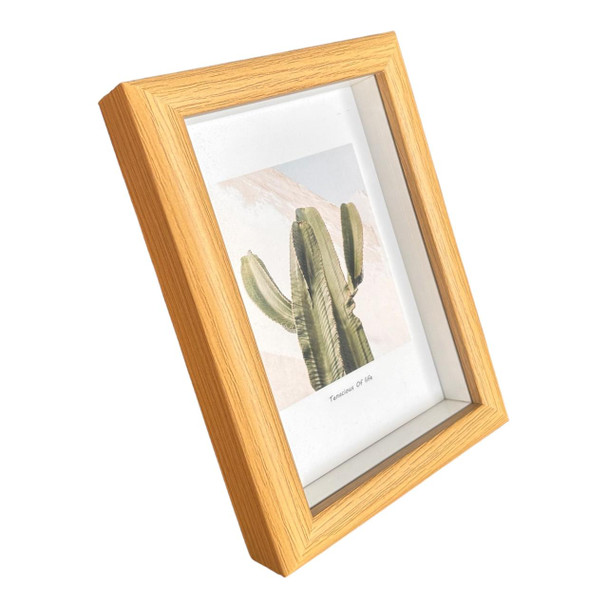 Small Boxed Photoframe - Wood Finish, Cactus Print