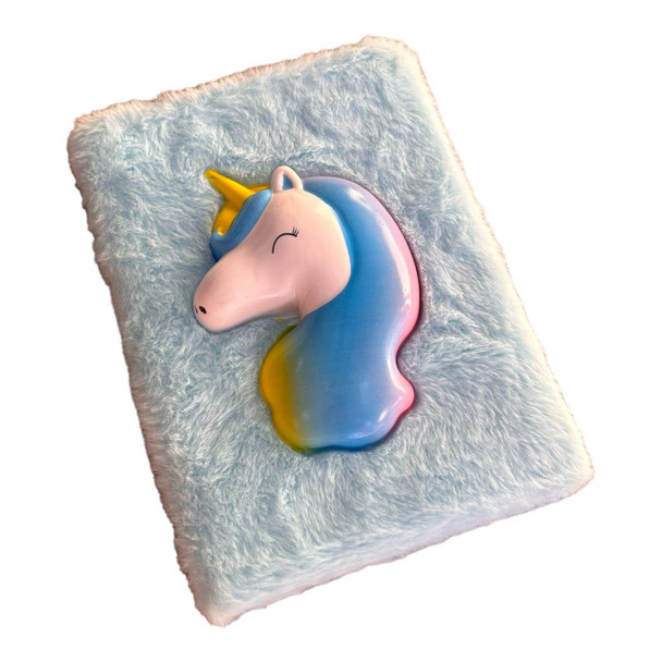 Notebook A5 - Blue Fluff, Unicorn Head