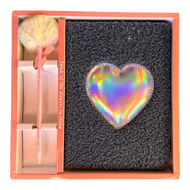 Notebook Gift Set - Blue Faux Wool