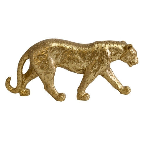 Gold Leopard Walking Head Up