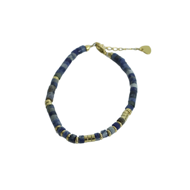 Bracelet - Shades Of Blue And Gold Rings