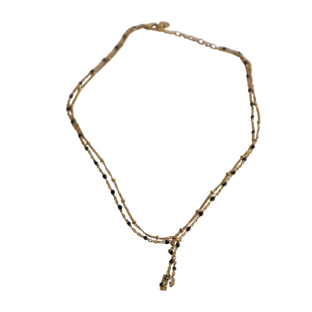 Necklace - Gold and Black Dots