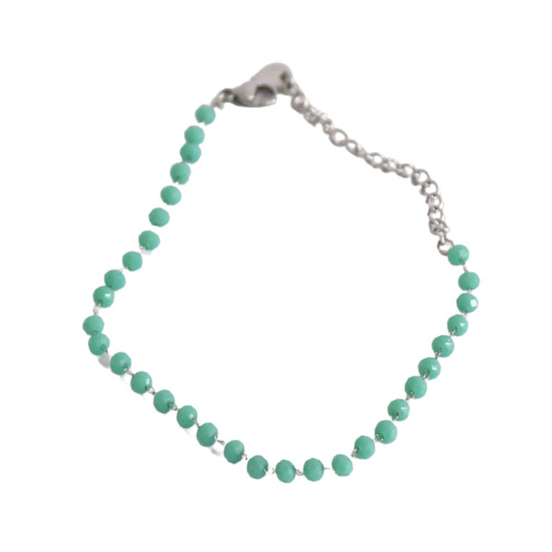 Bracelet - Green Beads Links