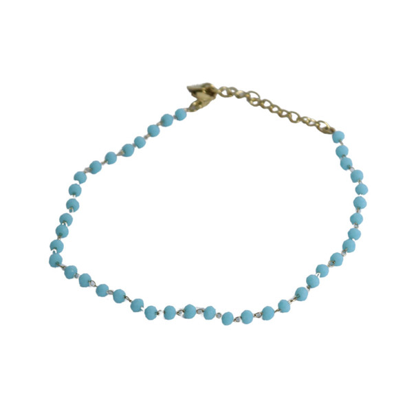 Anklet - Blue Beads Links