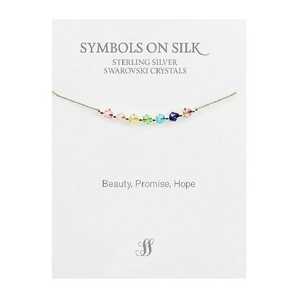 Rainbow Necklace / Swarovski Crystals on Silk