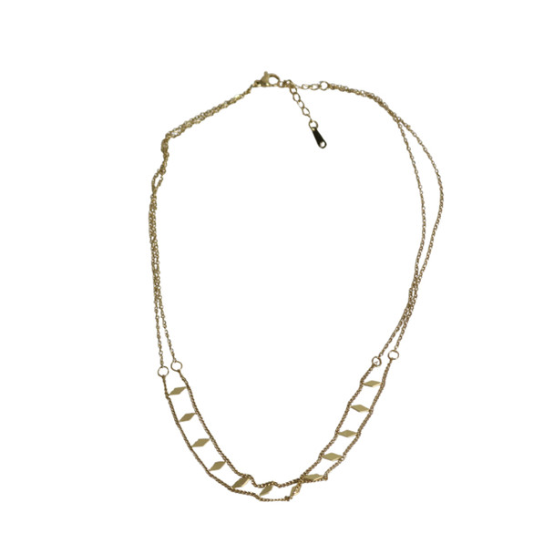 Necklace - Gold Diamond Plate Ladder