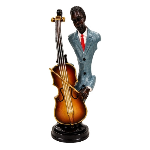 Jazz Red Tie Musician Figurine – Double Bass 20cmh