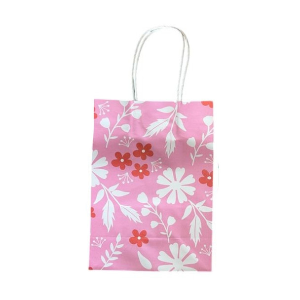 Fun White Flowers Pink Medium Giftbag