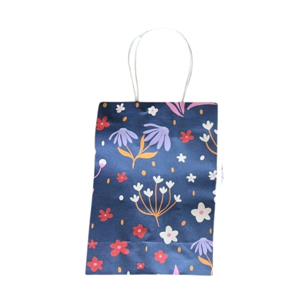 Fun Flowers Navy Small Giftbag