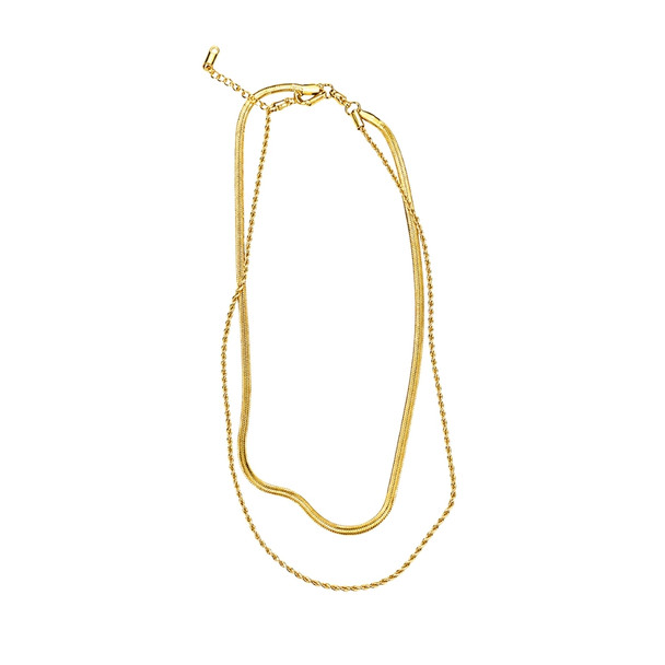 Fine Chain Stacked Necklace 40/44cm