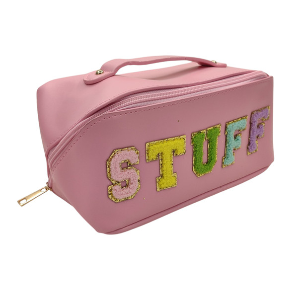 Stuff Pink Polyester Makeup Bag