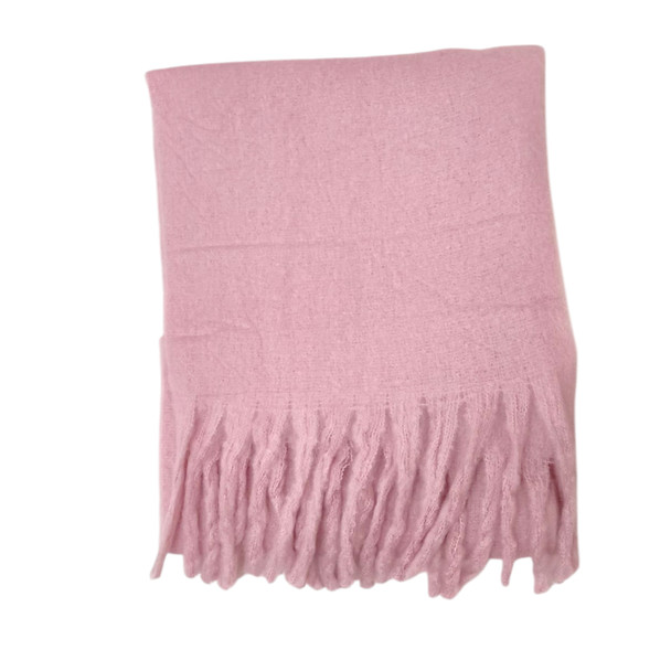 Pink Thick Polyester Scarf 37x200cm