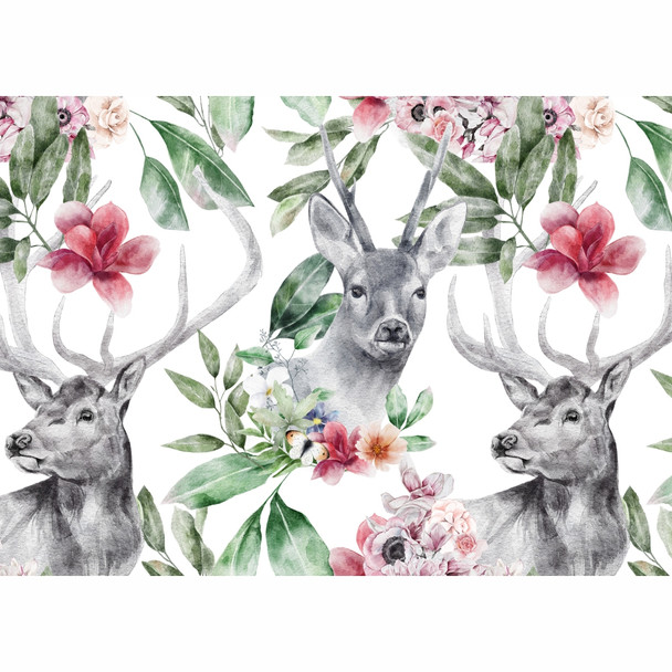 Disposable Placemats - Flower Deer