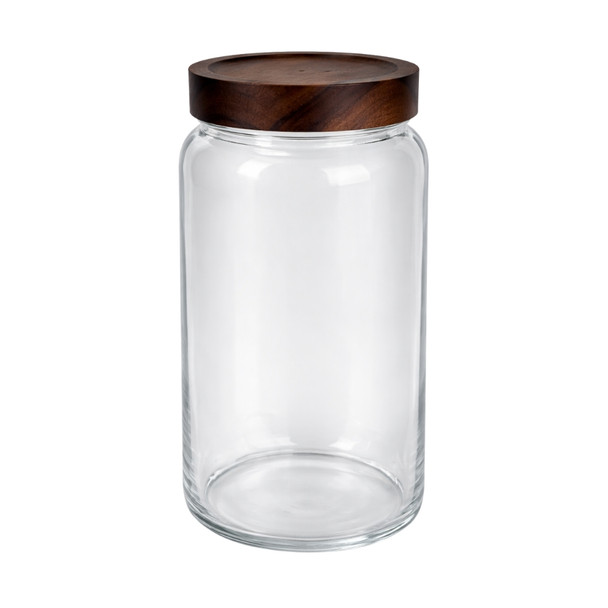 Glass 24cmh Dark Brown Lid Jar