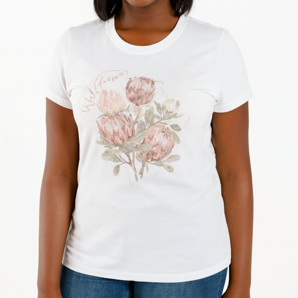 Ladies SS Tee / Africa's Crown / White