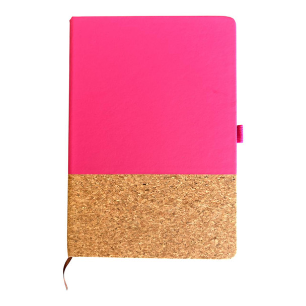 Half Faux Cork Notebook - Pink