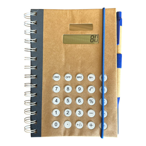Calculater Brown Notebook - Blue