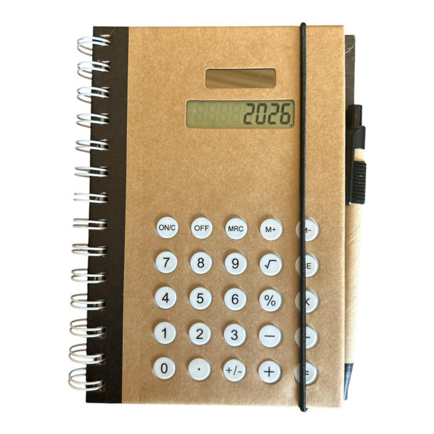 Calculater Brown Notebook - Black
