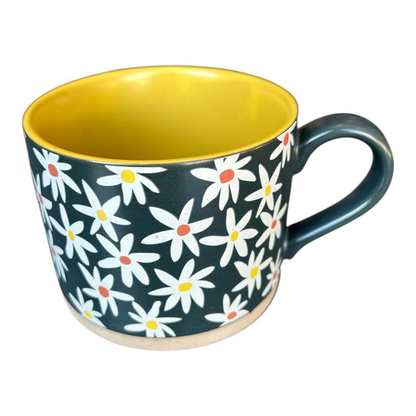 Mug - White Flowers on Grey