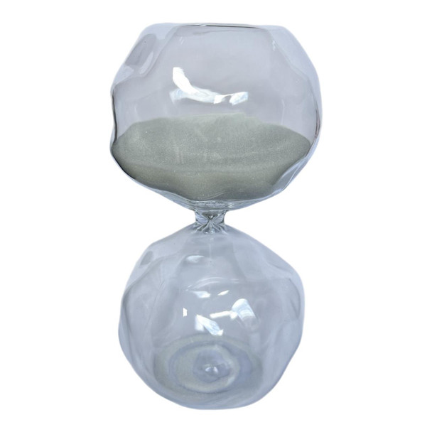 Glass Sand Clock - Clear Apple, White Sand