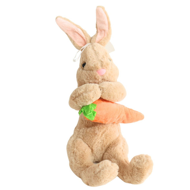 Light Brown Rabbit With Carrot Soft Toy 23cm