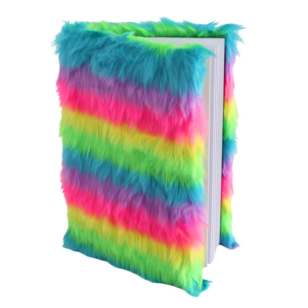 Bright Colour Striped Fur A5 Notebook