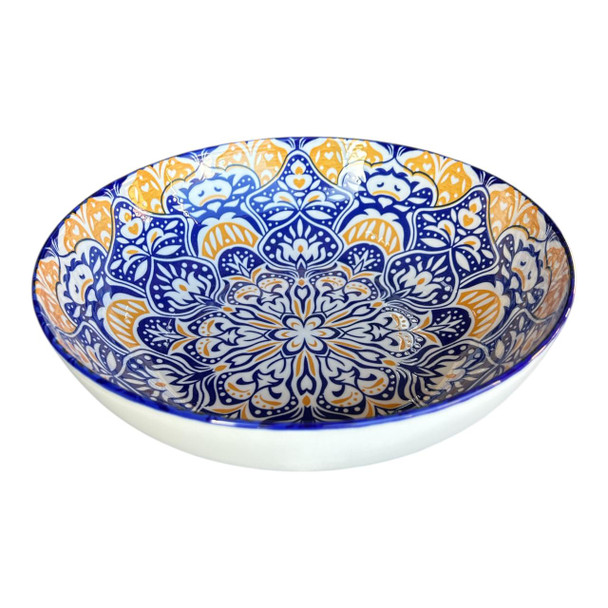 Fruit Bowl 26x8cm - Blue Orange Mandala