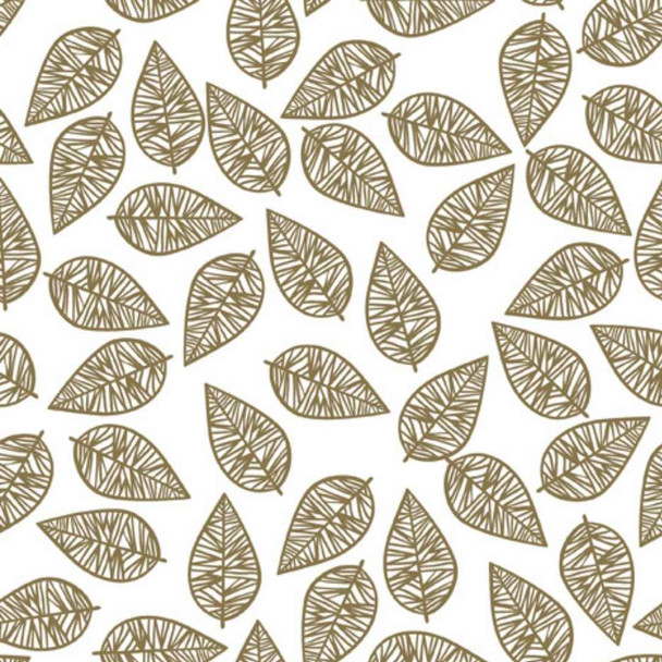 Serviette - Feuilles Festives White & Gold (33x33cm)