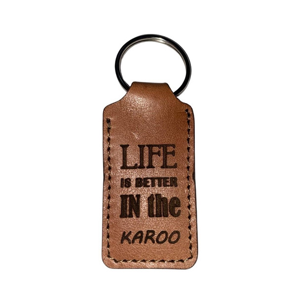 "Life is Better in the Karoo" Leather Keyring