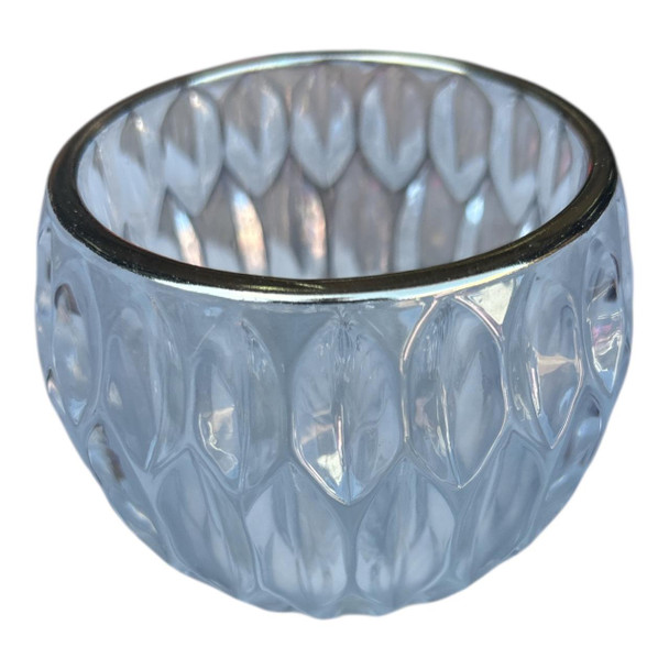 Clear, Gold Rim Double Wall Glass Holder