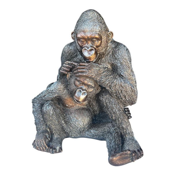 Bronze Gorillas Grooming