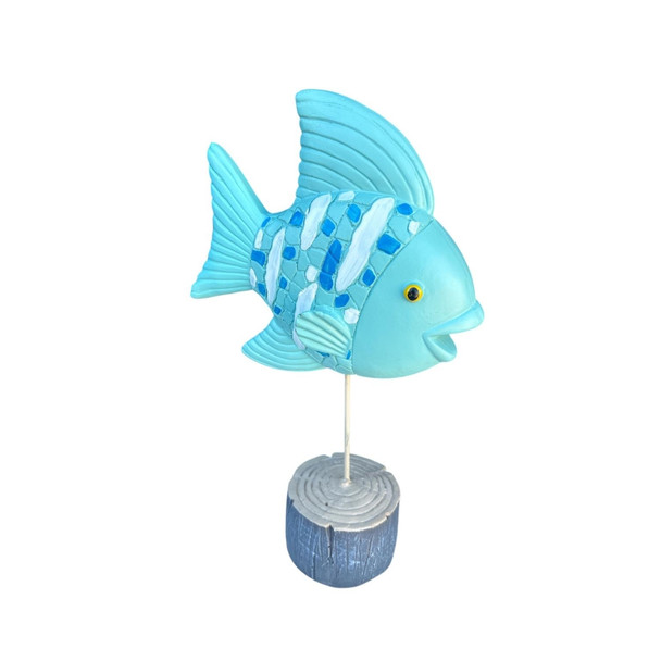 Mint, White Stripes Blue Dots Fish