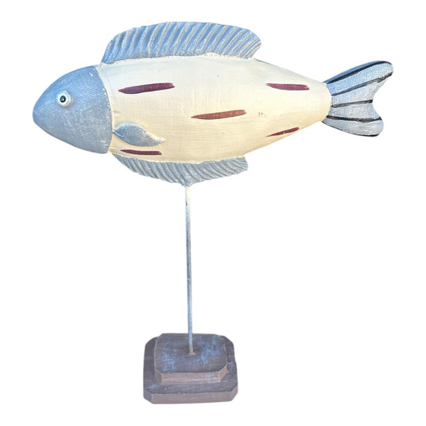 Beige and Grey Fish, Brown Stripes