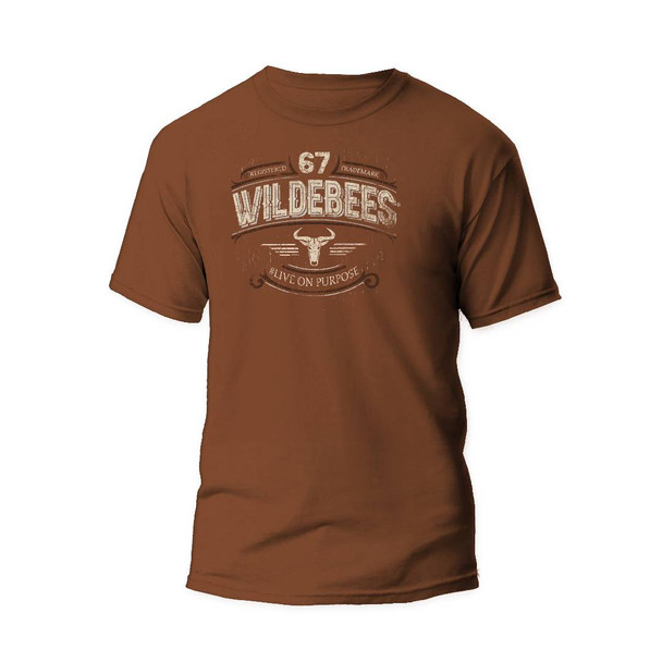 Wildebees Mens Heritage Arch Tee- Burnt Rust