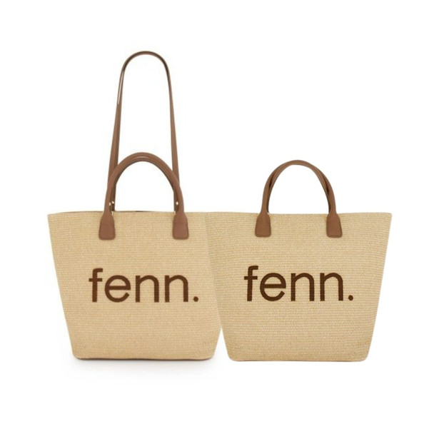 Weave Tote Bag / Wood Coffee Brown