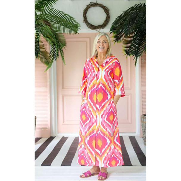 Bella Long Shirt Dress / Island Sunset