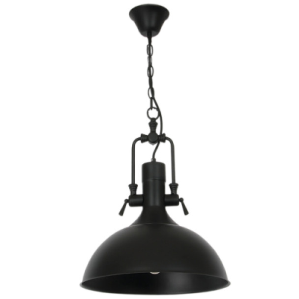 Pendant Light – Black – Metal Dome with Chain