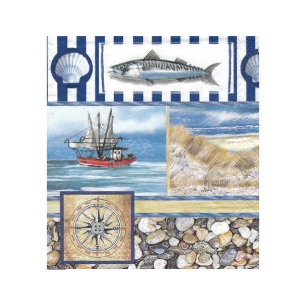 Serviette - Maquereau (33x33cm)