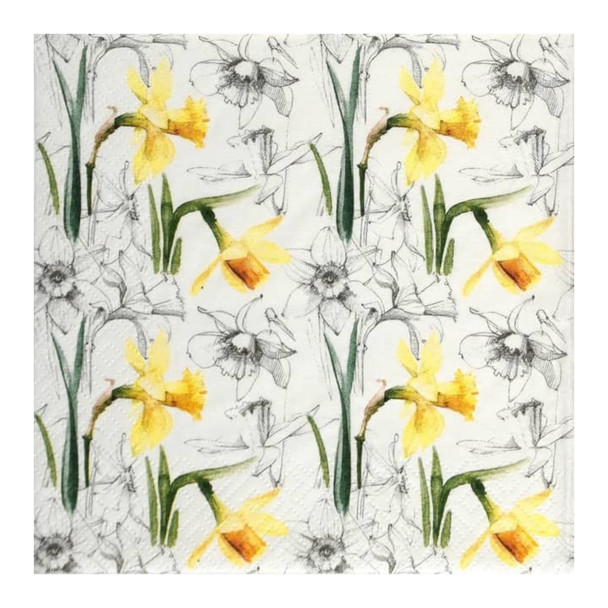 Serviette - Narcissus Sketch (33x33cm)