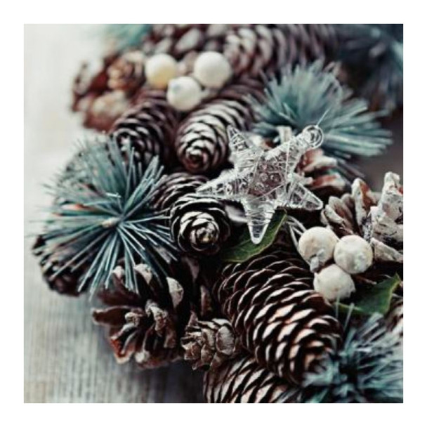 Serviette - Wreath with Glass Star (33x33cm)