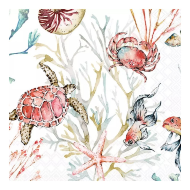 Serviette - Sea Animals (33x33cm)