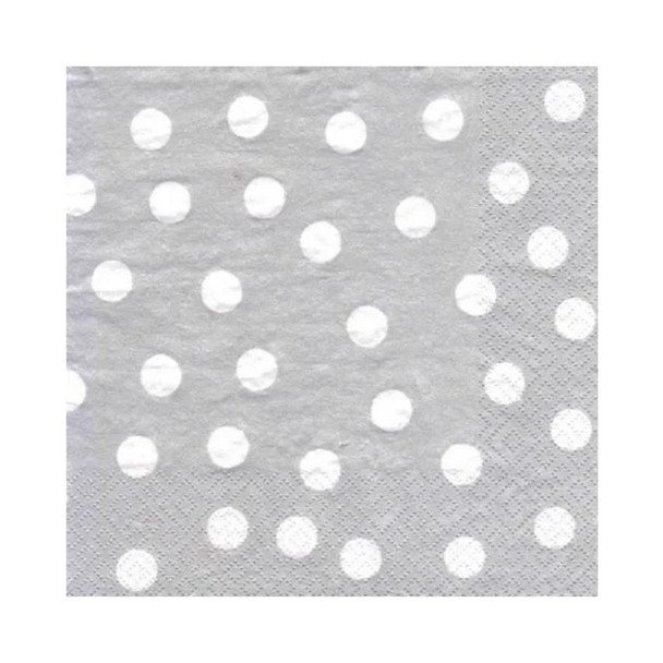 Serviette - Little Silver Dots (33x33cm)