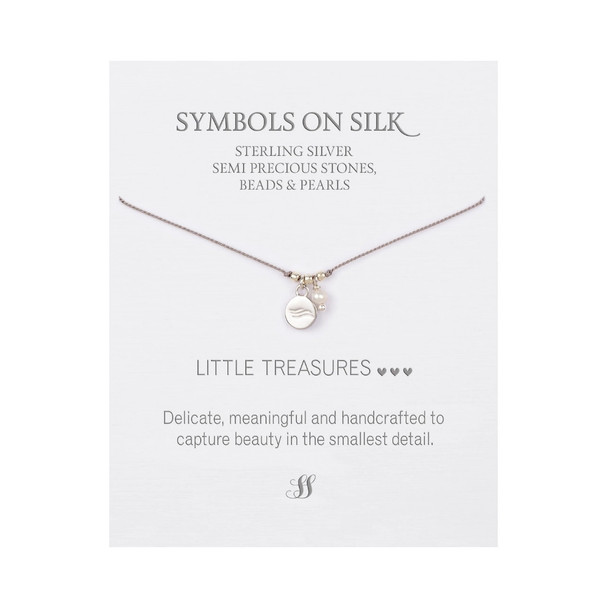 Little Treasures: Wave & Pearl / Sterling Silver on Silk