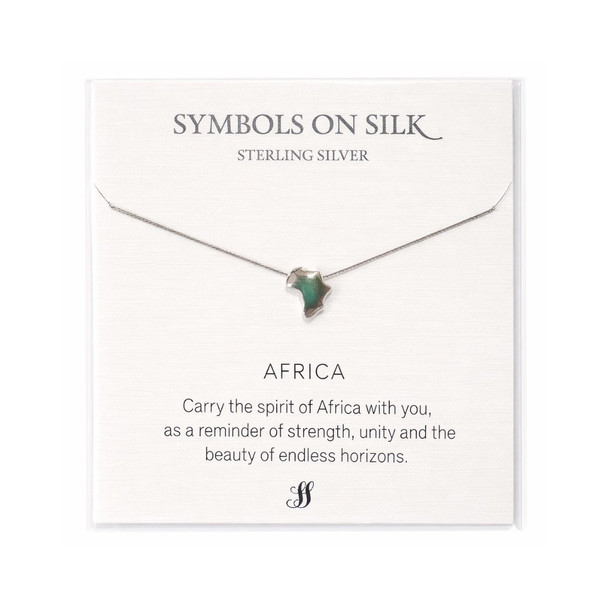 Puffy Africa / Sterling Silver on Silk